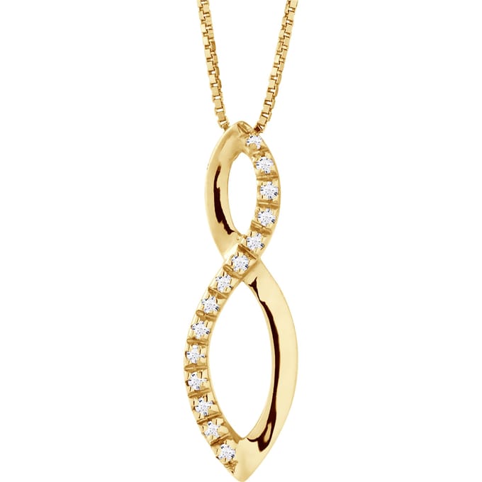 INFINITY Ketting Diamonds 0.080 Cts Yellow Gold