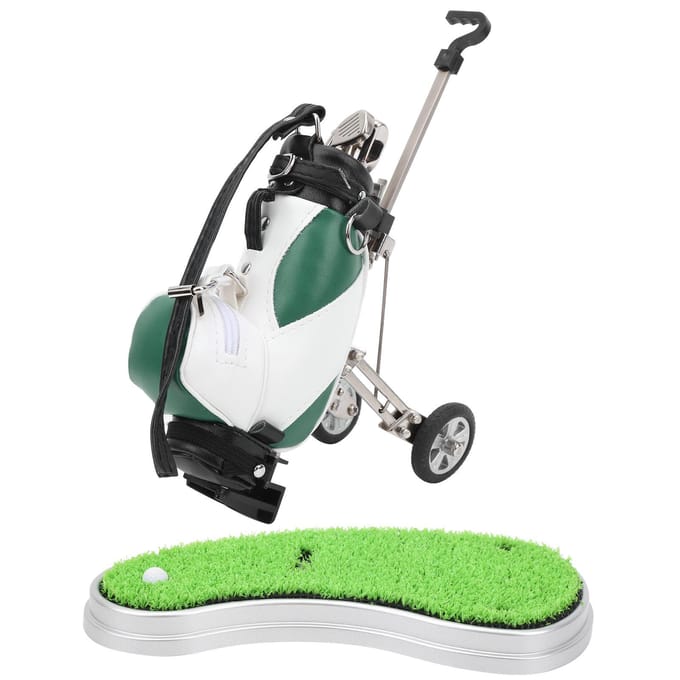 Desktop Golf Pennenset 3 Balpennen en Mini Tas Znic Legering Golf Pennenzak met BasisGroen Wit black