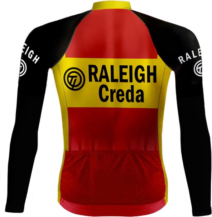 Retro Wielershirt Lange Mouwen TI-Raleigh Rood - REDTED - 5XL