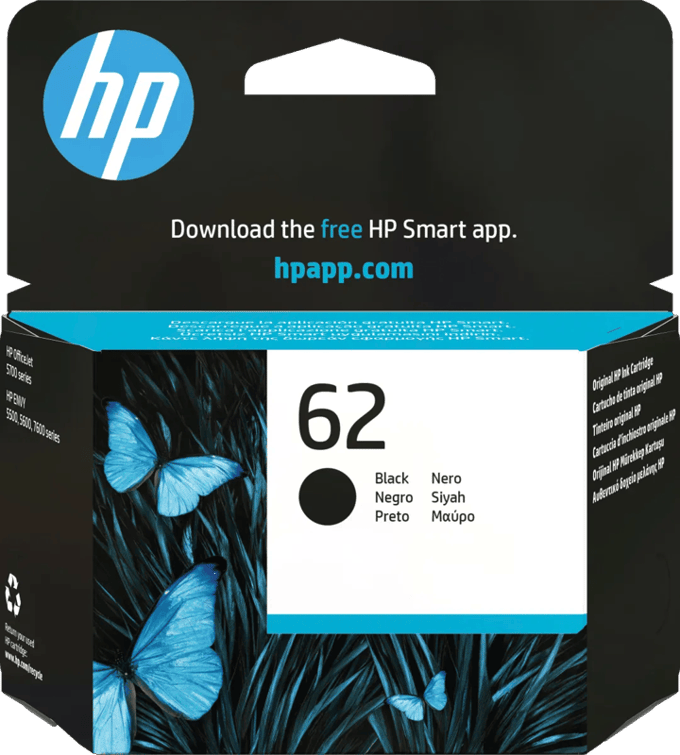 HP Inktcartridge 62 (C2P04AE) Zwart