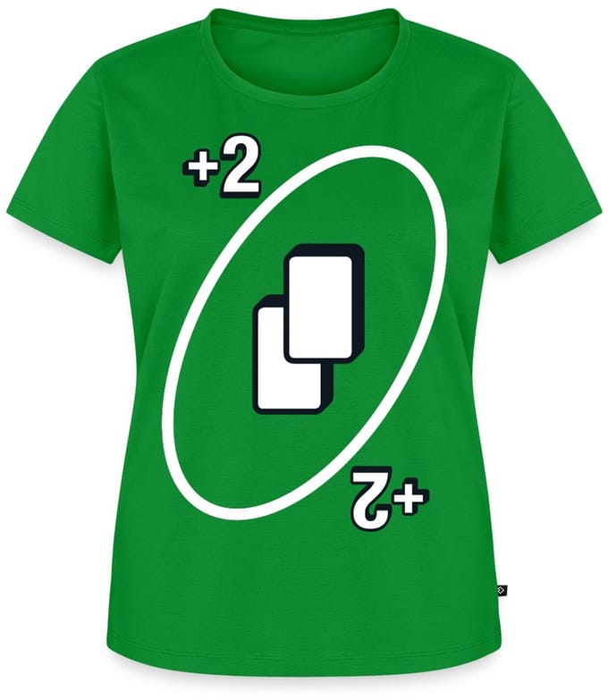 UNO +2 Kaart Kostuum Neem 2 Premium T Shirt Dames