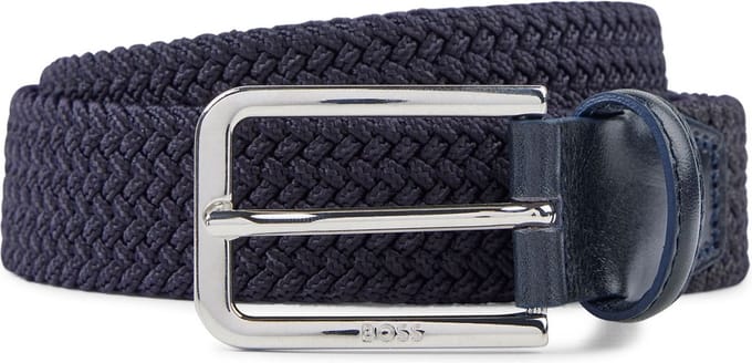 BOSS Riem Clorio Sz30 Woven Belt W120 Navy Donkerblauw