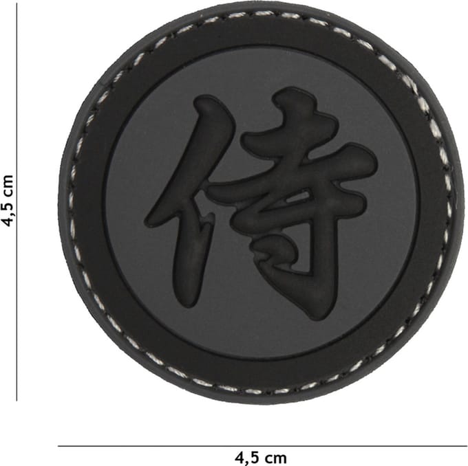 Embleem 3D PVC Samurai grijs/zwart