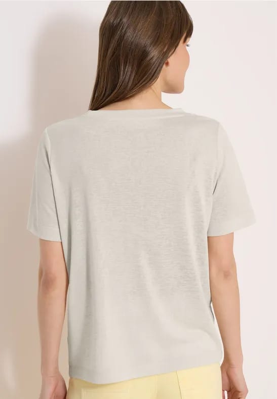Shirt met print in linnenlook