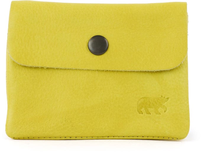 Bear Design Pietje Leren Portemonneetje - Butter Yellow