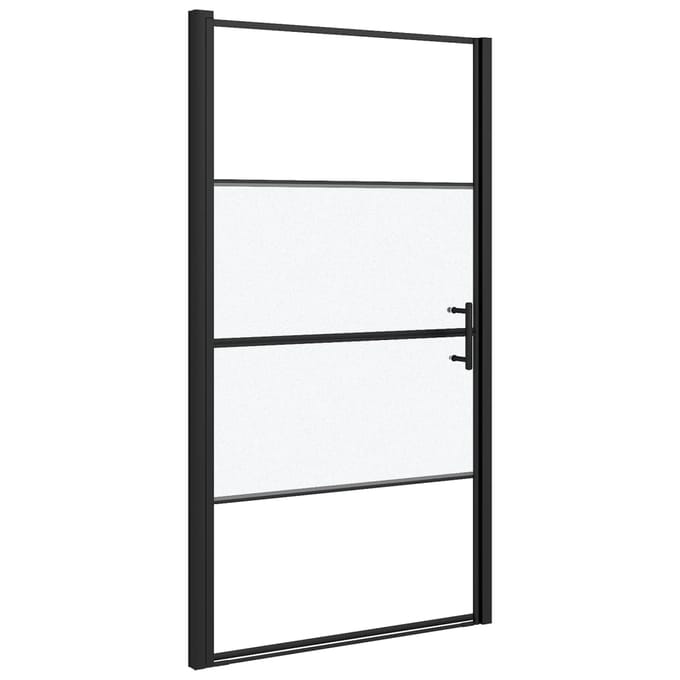 vidaXL - Douchedeur - halfmat - 100x178 - cm - gehard - glas - zwart
