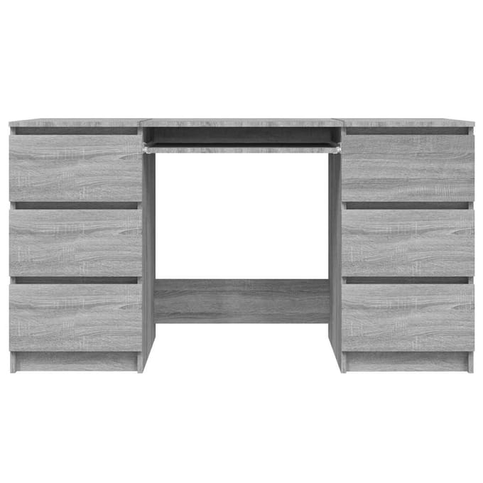 vidaXL - Bureau - 140x50x77 - cm - bewerkt - hout - grijs - sonoma - eikenkleurig