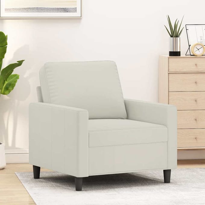 vidaXL Fauteuil 60 cm fluweel crèmekleurig
