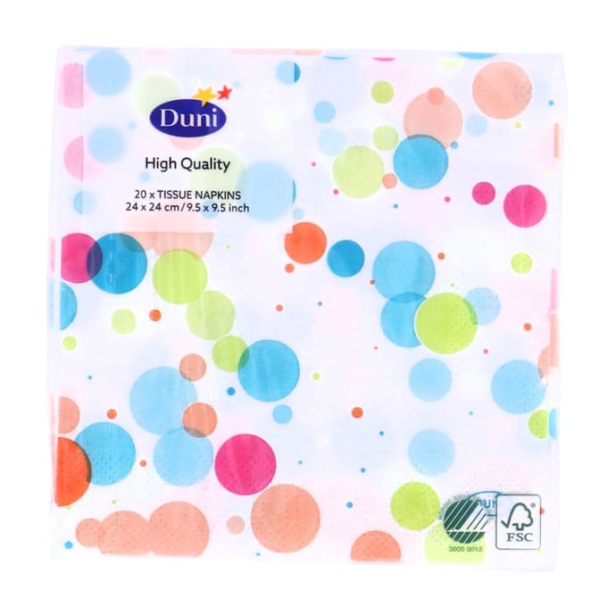 Servetten - Feestelijke Bubbels - Multi 24x24 cm