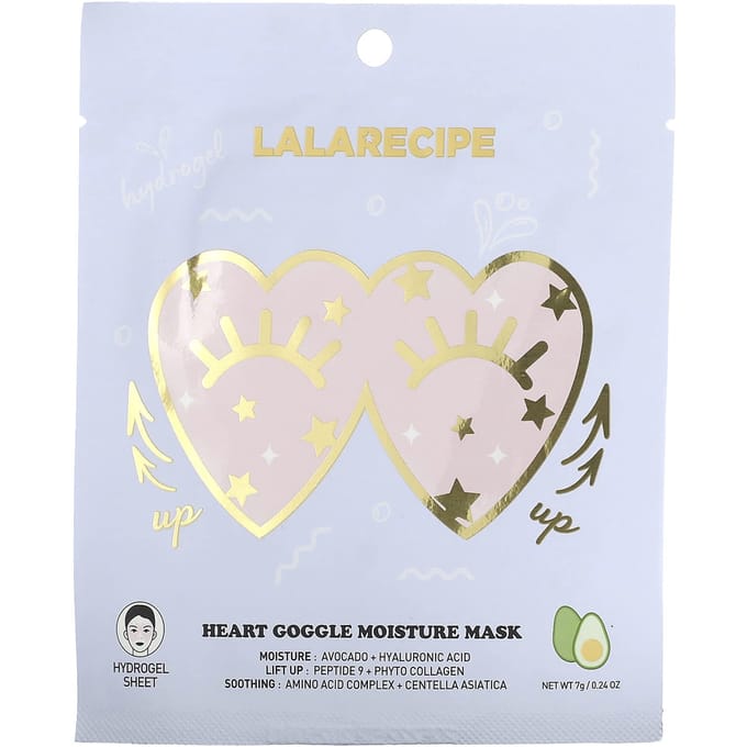Lalarecipe, Masque de Beauté Hydratant Heart Goggle, 1 feuille, 7g (0,24 oz) white
