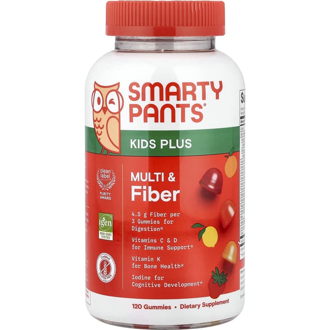SmartyPants, Kids Plus, Multivitamines et Fibres, Fraise, Orange et Citron, 120 Gommes