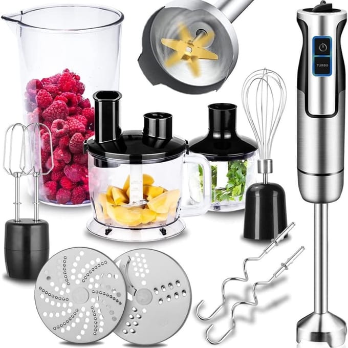 RWB® Staafmixer Set - Staafmixer - Handblender - Zilver - 27cm x 25cm x 34cm