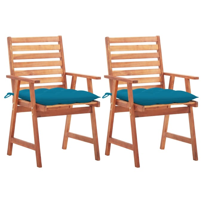 vidaXL - Tuinstoelen - 2 - st - met - kussens - massief - acaciahout
