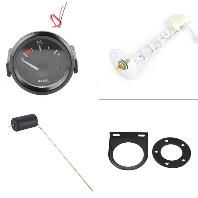52mm Universele Auto Brandstofniveau Meter LED Digitaal E‑1 2‑F Bereik Meter met Brandstofsensor wit