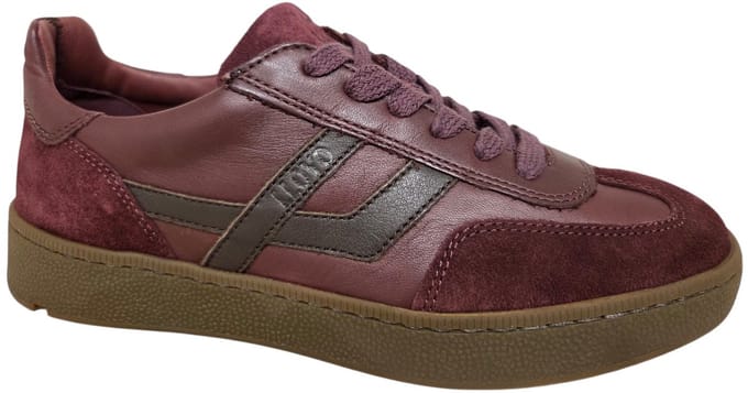 LLoyd Brava Dark Cherry Cigar Sneakers Aubergine Leer en Suede Dames - Augbergine - 37