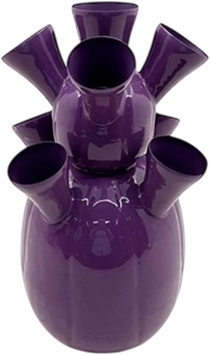 by Mooss - Enamel - Tulpenvaas - Toetervaas - Medium - Paars - Purple - 47 cm - Ã˜ 27 cm - Hoogglans - Metaal