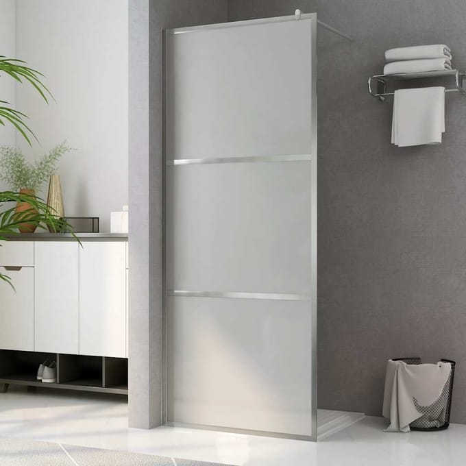 vidaXL - Douche - schermen - zilver - 80 - x - 195 - cm - Glas - en - Aluminium
