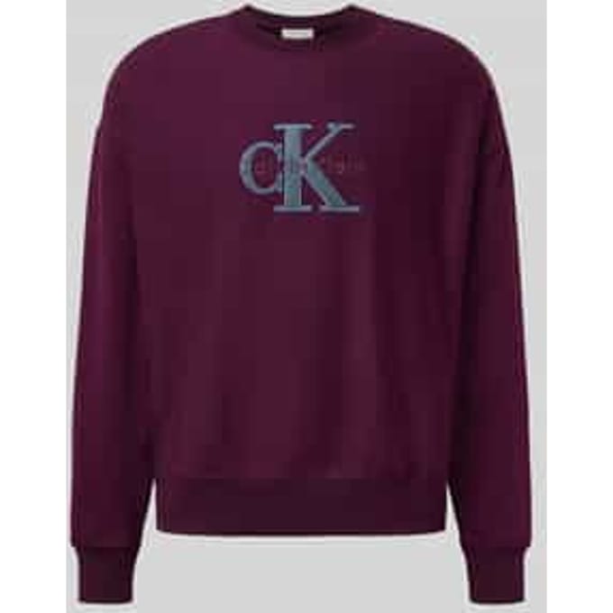 Oversized fit sweatshirt met logostitching, model 'Premium'