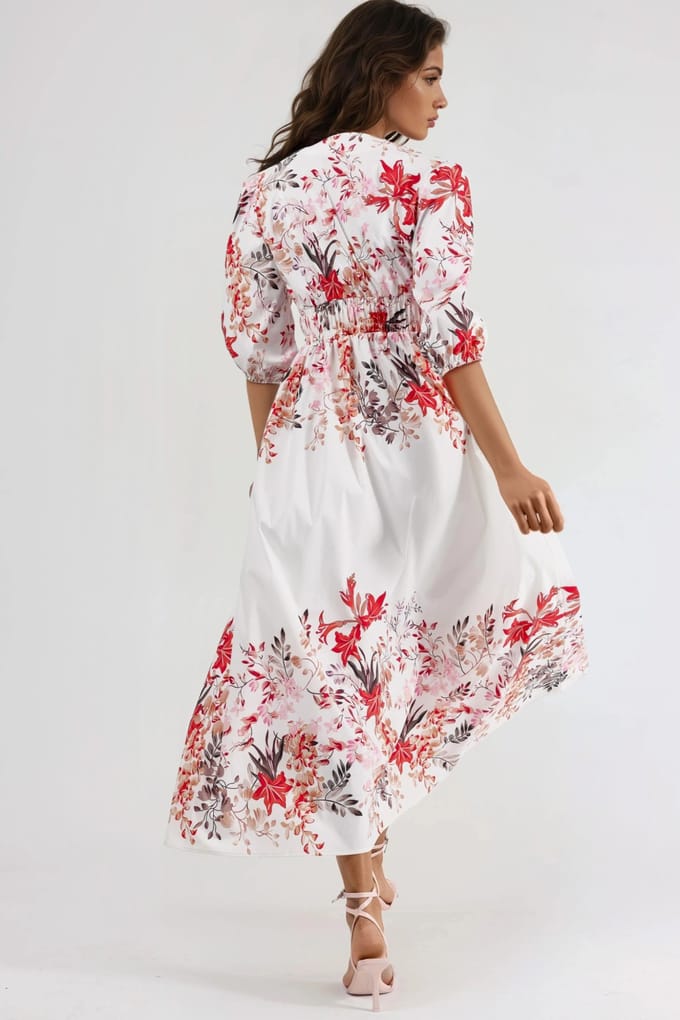 Bloemen V-hals Maxi Jurk