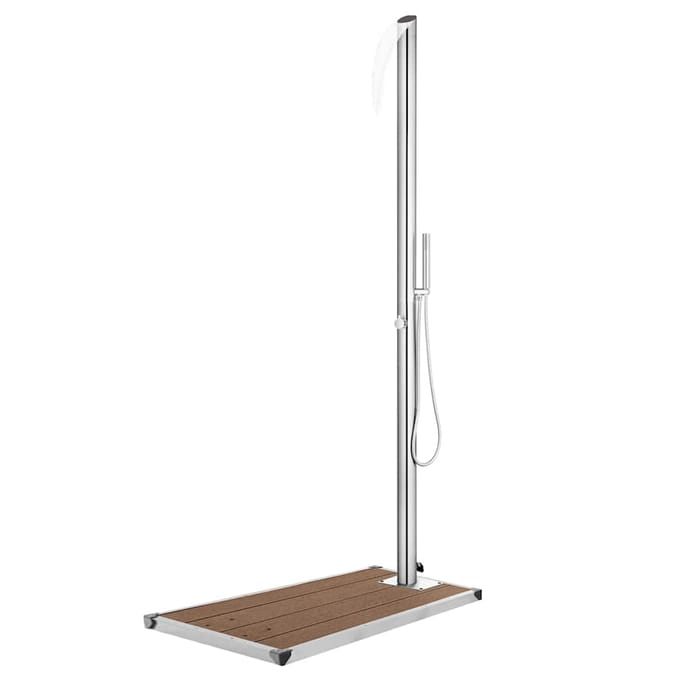 vidaXL - Buitendouche - met - bruine - basis - 225 - cm - roestvrij - staal
