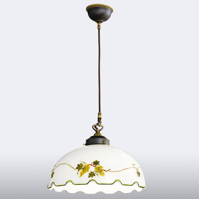 austrolux Nonna hanglamp met druivenmotief, handgeschilderd