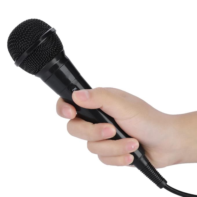 Microphone dynamique filaire portable à bobine mobile pour une voix claire pour le karaoké (Noir) noir