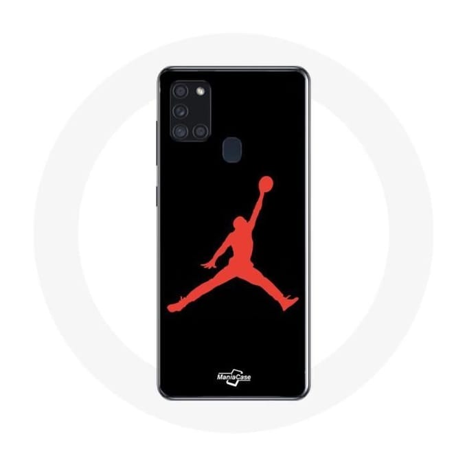 Coque - Maniacase - Samsung Galaxy A21S - Logo Michael Jordan - Rouge - Souple rouge