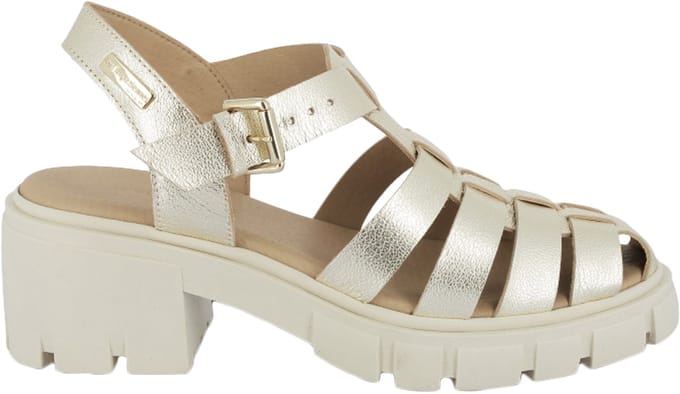 Bayla leren sandalen met hakken