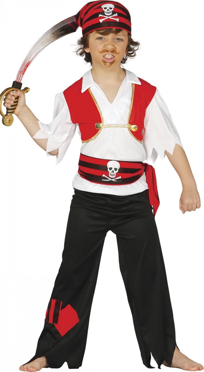Fiestas Guirca Piratenpak Jongens Polyester Rood Mt 10-12 Jaar