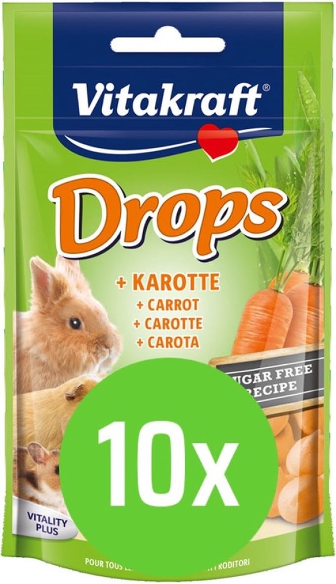 10x Vitakraft Drops Wortel 75 gram