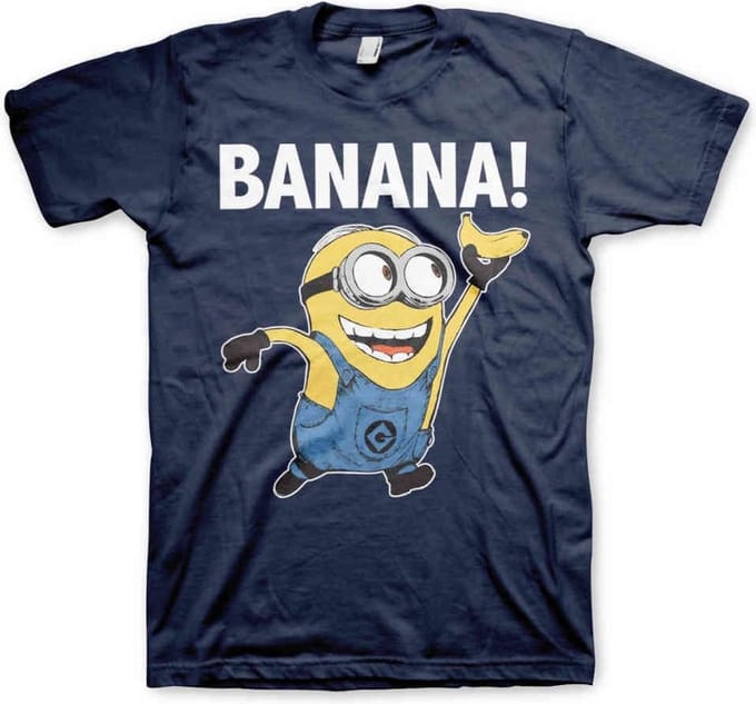 Minions Heren Tshirt -S- Banana! Blauw
