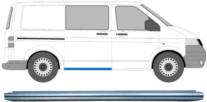 Schuifdeur dorpel reparatiepanel voor Volkswagen Transporter T5 2003-2015