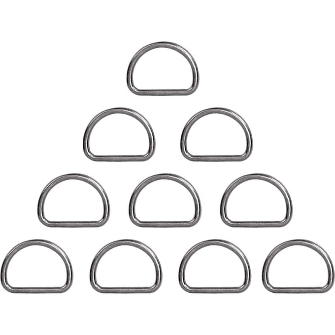 15mm 10 stuks D-ringen verstelbare lus legering D-ring voor tas kleding riem band webbing (tin) gray