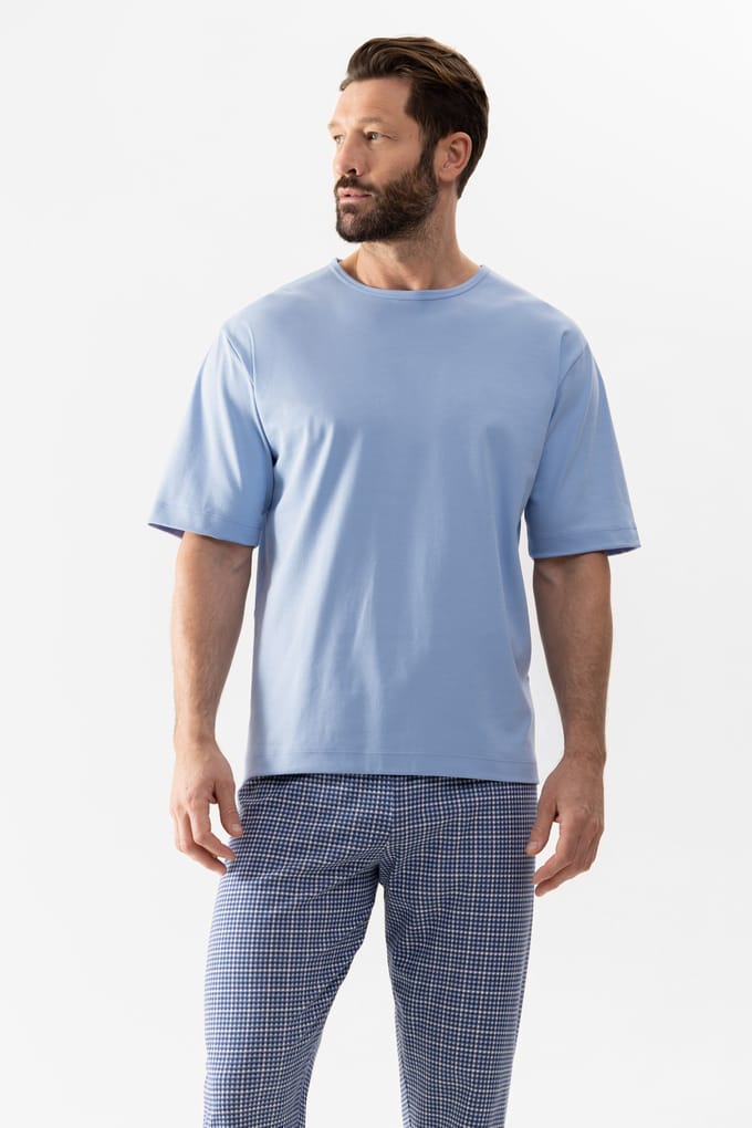 Mey pyjamashirt korte mouw - Springvale - lichtblauw