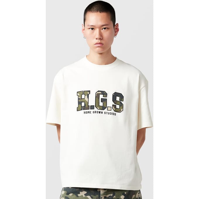 Home Grown Studios Applique T-Shirt, wit