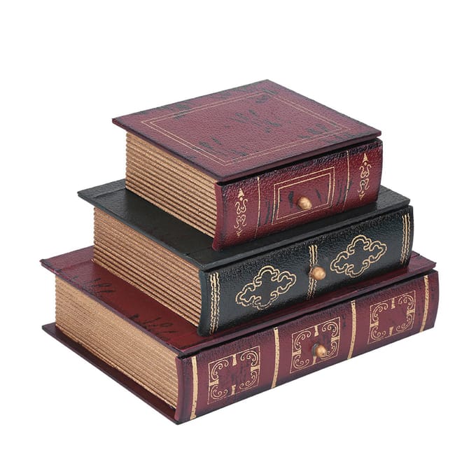 Modieuze boekvorm sieraden cadeau opbergkist box case houder organizer black