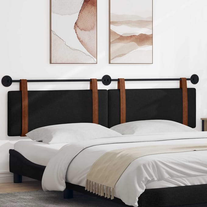 vidaXL - Hangend - hoofdbord - Zwart - Antiek - PU