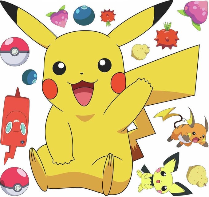 Pokémon Muursticker RoomMates - Pikachu Groot