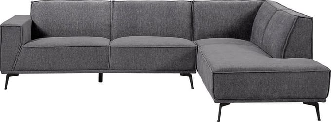 Tower living Leeds 2,5-seater AL + Ottoman R Black Blue