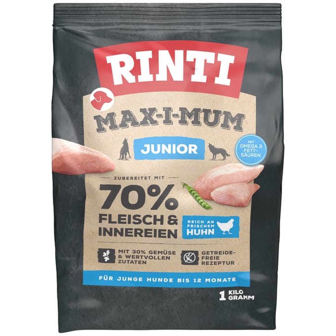 Rinti Max-i-mum Junior Kip Hondenvoer - Voordeelpakket: 7 x 1 kg