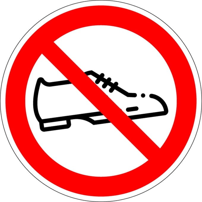 Schoenen uit sticker 150 mm