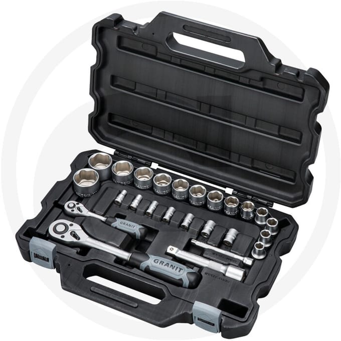 GRANIT BLACK EDITION HeavyGrip dopsleutelset 1/4", 1/2", 25-d