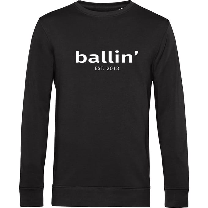 Heren Sweaters met Ballin Est. 2013 Basic Sweater Print - Zwart - Maat M