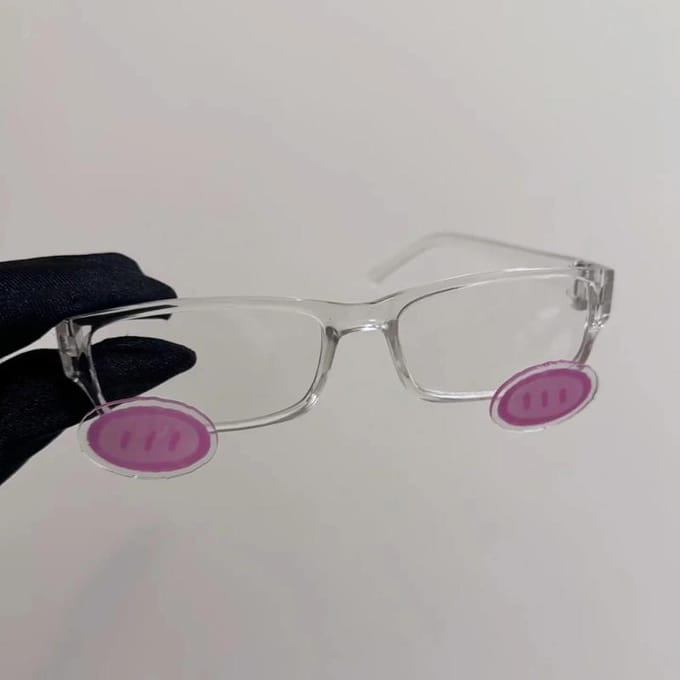 Cosplay Anime Kawaii Acrylique Transparent Lunettes Blush Mode Y2K Accessoires Lunettes de Soleil gray