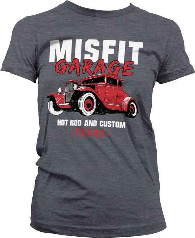 Misfit Garage Dames Tshirt -L- Hot Rod & Custom Grijs