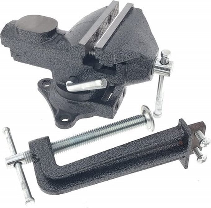 Hofftech Bankschroef - 2-in 1- 80 mm - 360 graden draaibaar