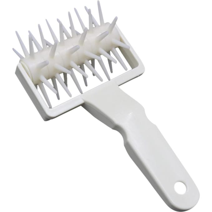 Plastic deegnaald met wieltjes, deegroller, broodperforator, doe-het-zelf bakgereedschap white