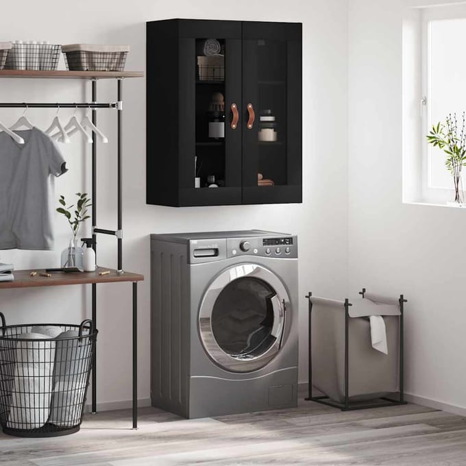 vidaXL - Wandkast - 69,5x34x90 - cm - zwart