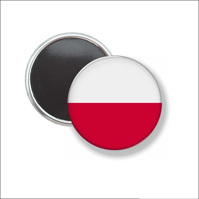 Button Met Magneet 58 MM - Vlag Polen - NIET VOOR KLEDING