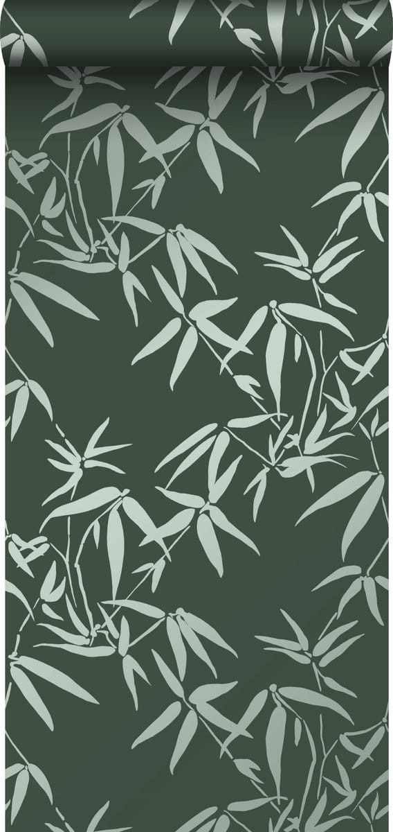 Origin Wallcoverings behang bamboe bladeren donkergroen - 347738 - 0,53 x 10,05 m